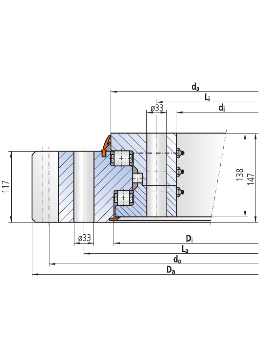 PRIUS BEARINGS 31-25 2800/2-06840 2D section drawing