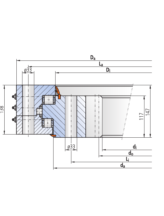 PRIUS BEARINGS 32-25 2240/2-06870 2D section drawing