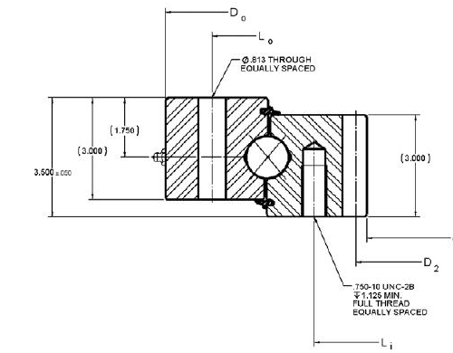 PRIUS BEARINGS HT10-36N1Z 2D section drawing