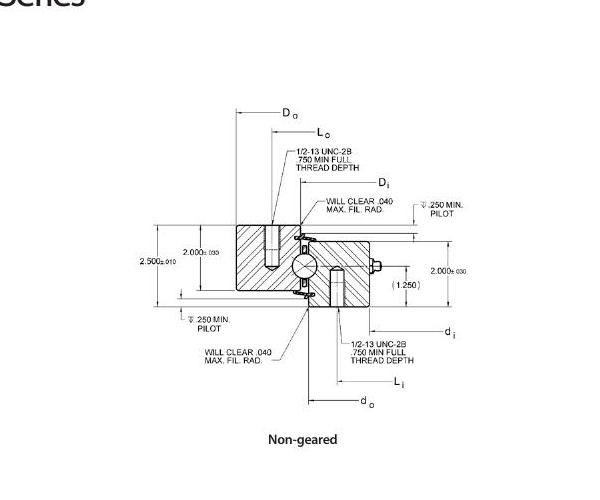 PRIUS BEARINGS KH-325E 2D section drawing