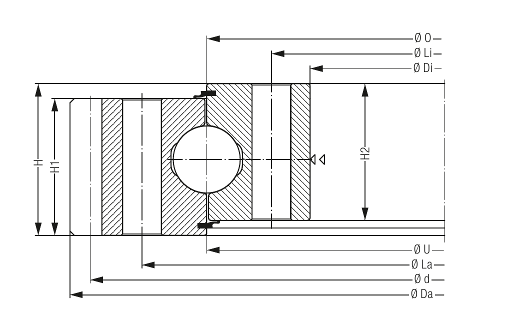 PRIUS BEARINGS KUD 00855 2D section drawing