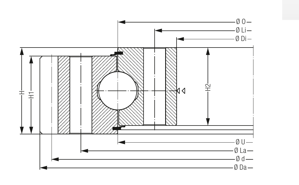 PRIUS BEARINGS KUD00762 2D section drawing