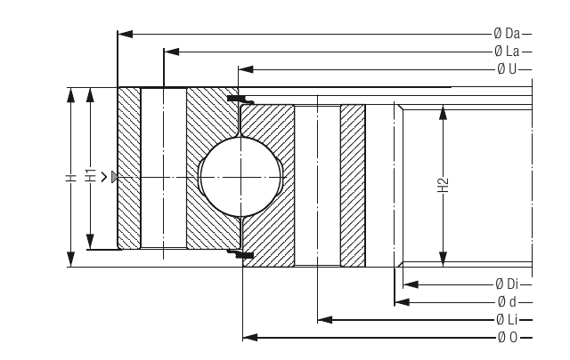 PRIUS BEARINGS KUD01500-030VJ15-900-000 2D section drawing