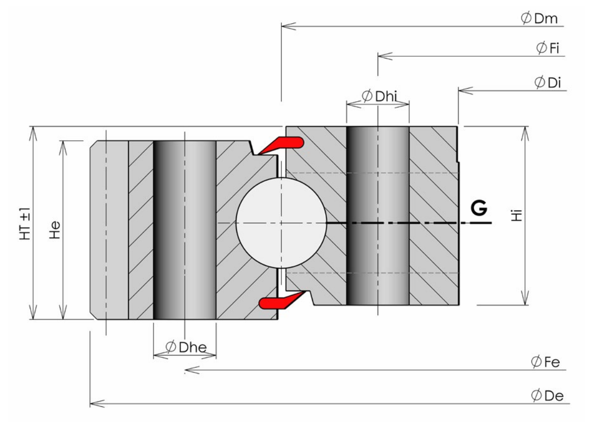PRIUS BEARINGS 01-0181-02 2D section drawing