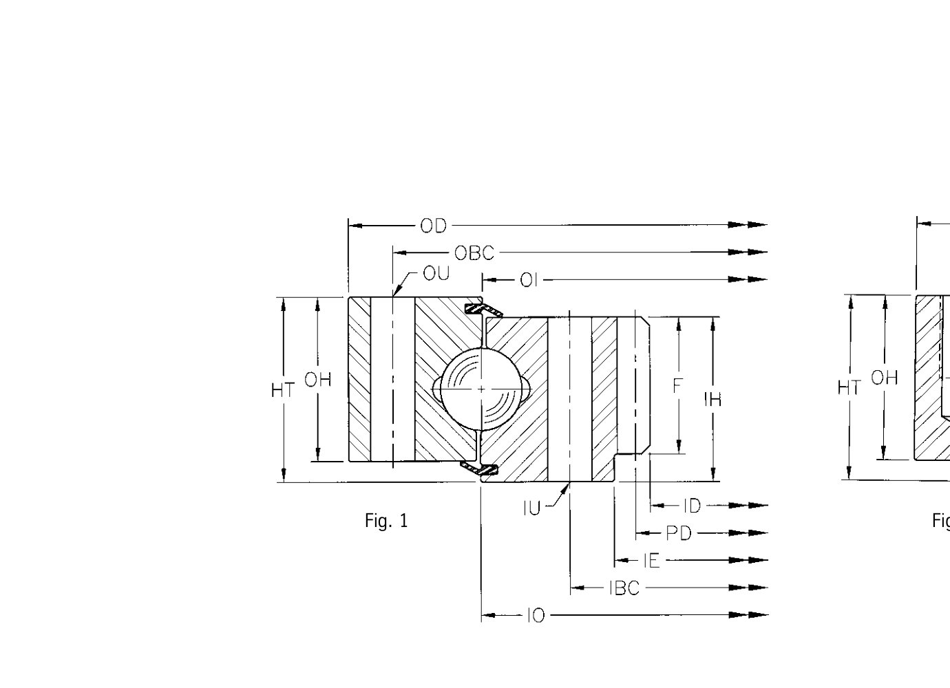 PRIUS BEARINGS A8-25N2 2D section drawing