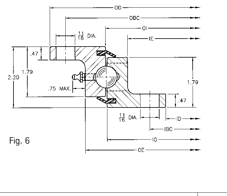 PRIUS BEARINGS L6-16P9Z 2D section drawing