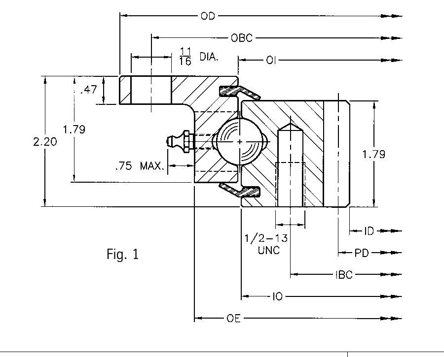 PRIUS BEARINGS L6-16N9ZD 2D section drawing