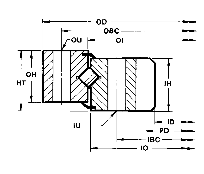 PRIUS BEARINGS L9-38N9Z 2D section drawing