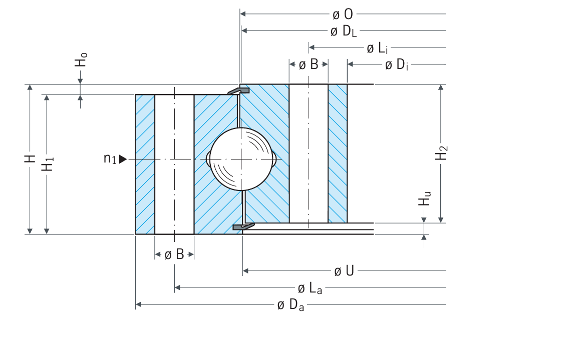 PRIUS BEARINGS 060.25.0475.000.11.1504 2D section drawing