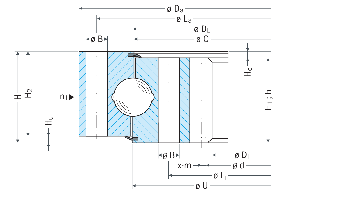 PRIUS BEARINGS 062.20.0400.000.11.1503 2D section drawing