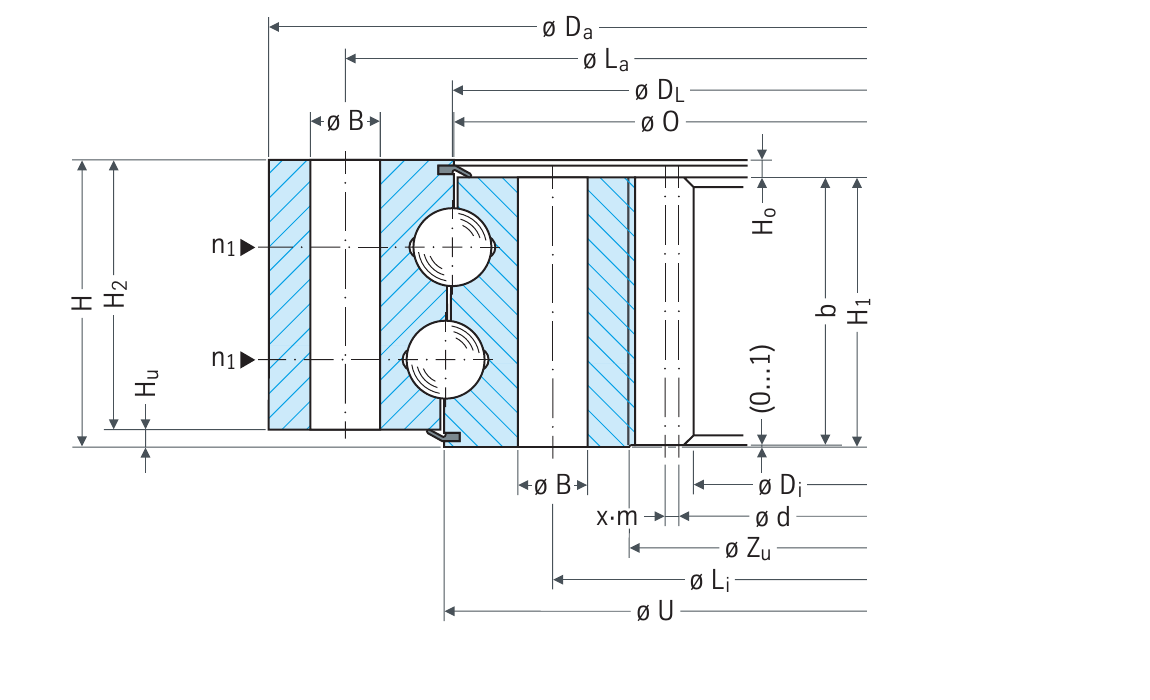 PRIUS BEARINGS 092.50.2266.990.41.1502 2D section drawing