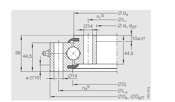 PRIUS BEARINGS VSU 20 0544 2D section drawing