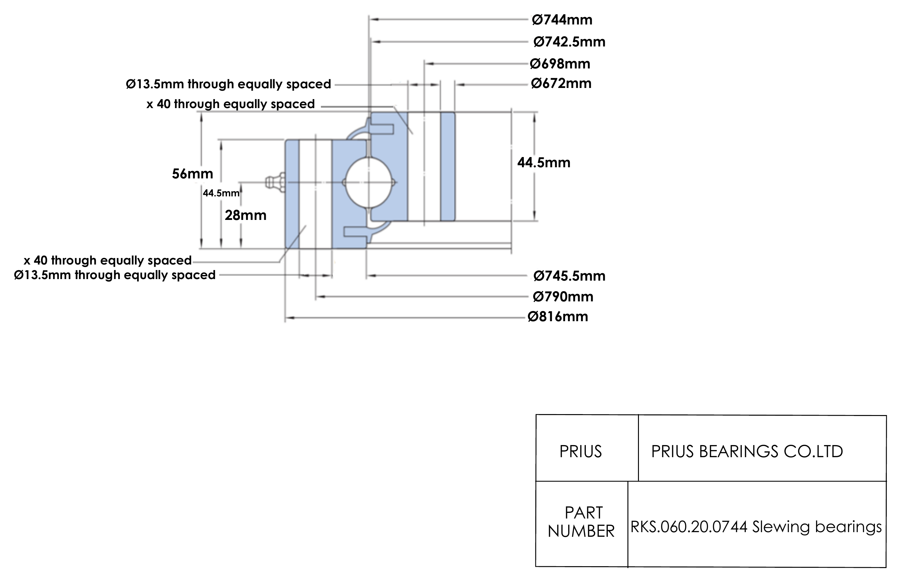 SKF RKS.060.20.0744 2D dimensional drawing PRIUS BEARINGS RKS.060.20.0744 2D dimensional drawing