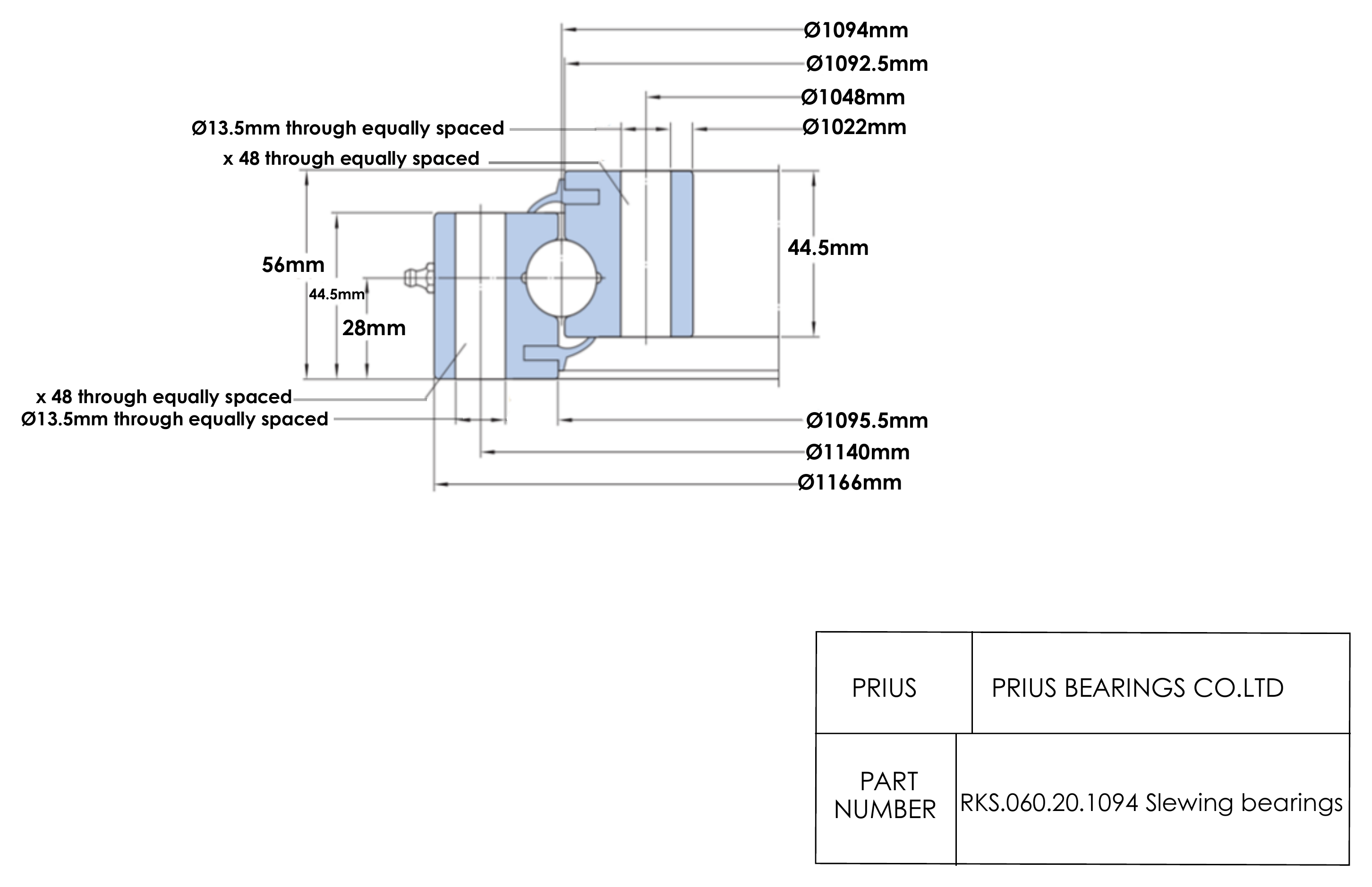 SKF RKS.060.20.1094 2D dimensional drawing PRIUS BEARINGS RKS.060.20.1094 2D dimensional drawing