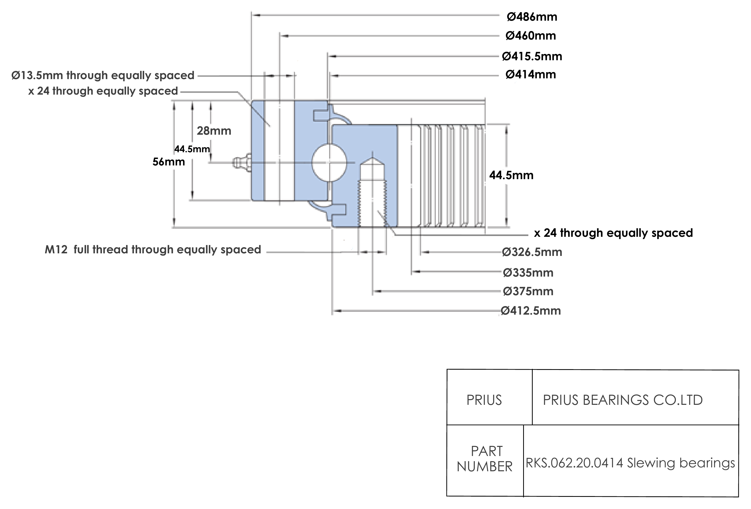 SKF RKS.062.20.0414 2D dimensional drawing PRIUS BEARINGS RKS.062.20.0414 2D dimensional drawing