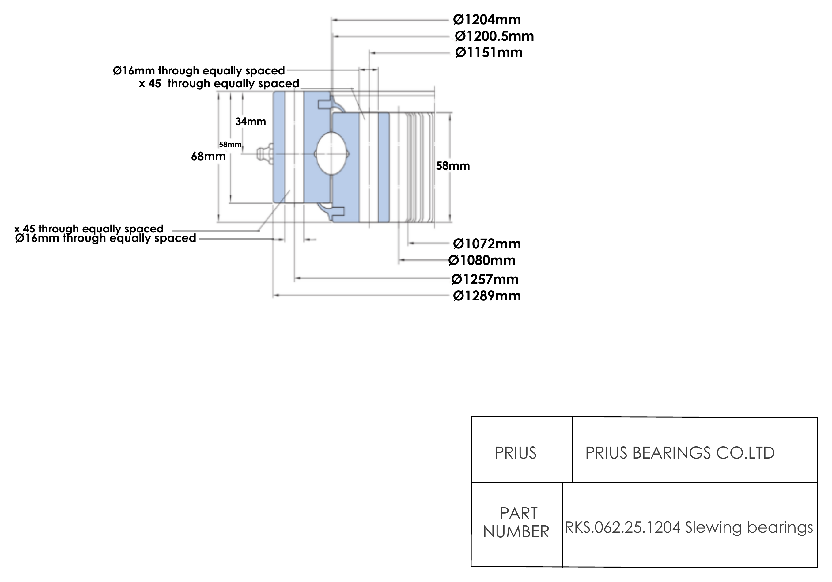 SKF RKS.062.25.1204 2D dimensional drawing PRIUS BEARINGS RKS.062.25.1204 2D dimensional drawing