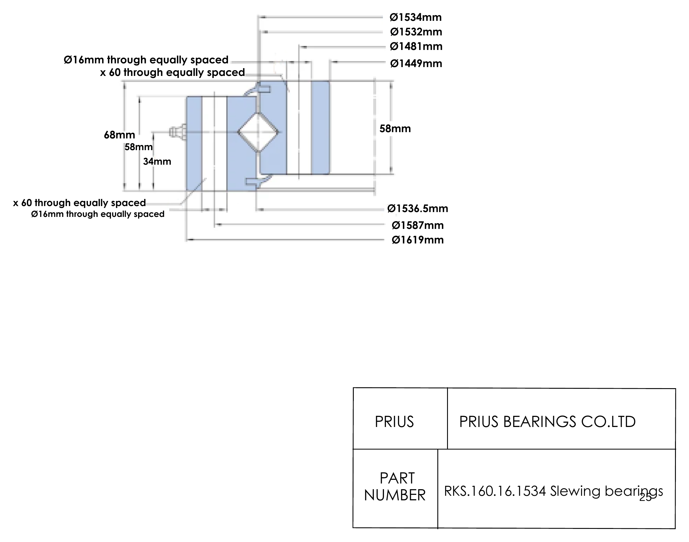 SKF RKS.160.16.1534 2D dimensional drawing PRIUS BEARINGS RKS.160.16.1534 2D dimensional drawing