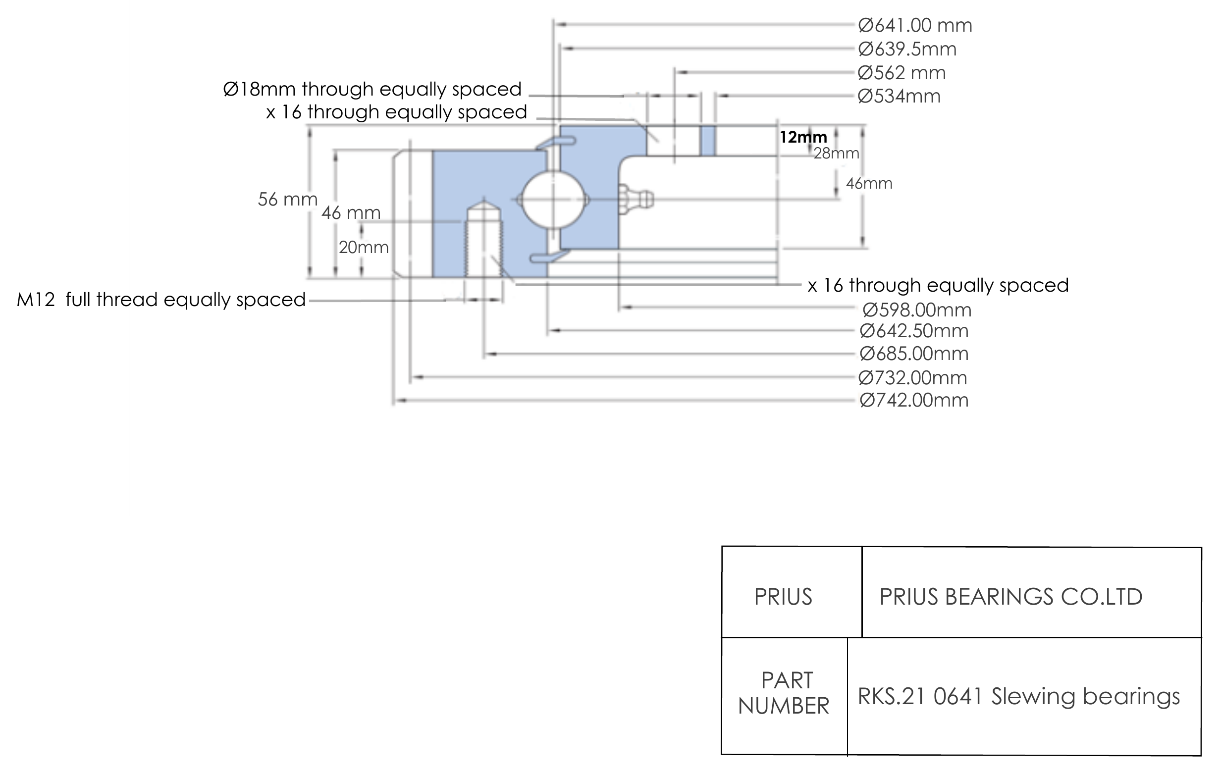SKF RKS.21 0641 2D dimensional drawing PRIUS BEARINGS RKS.21 0641 2D dimensional drawing