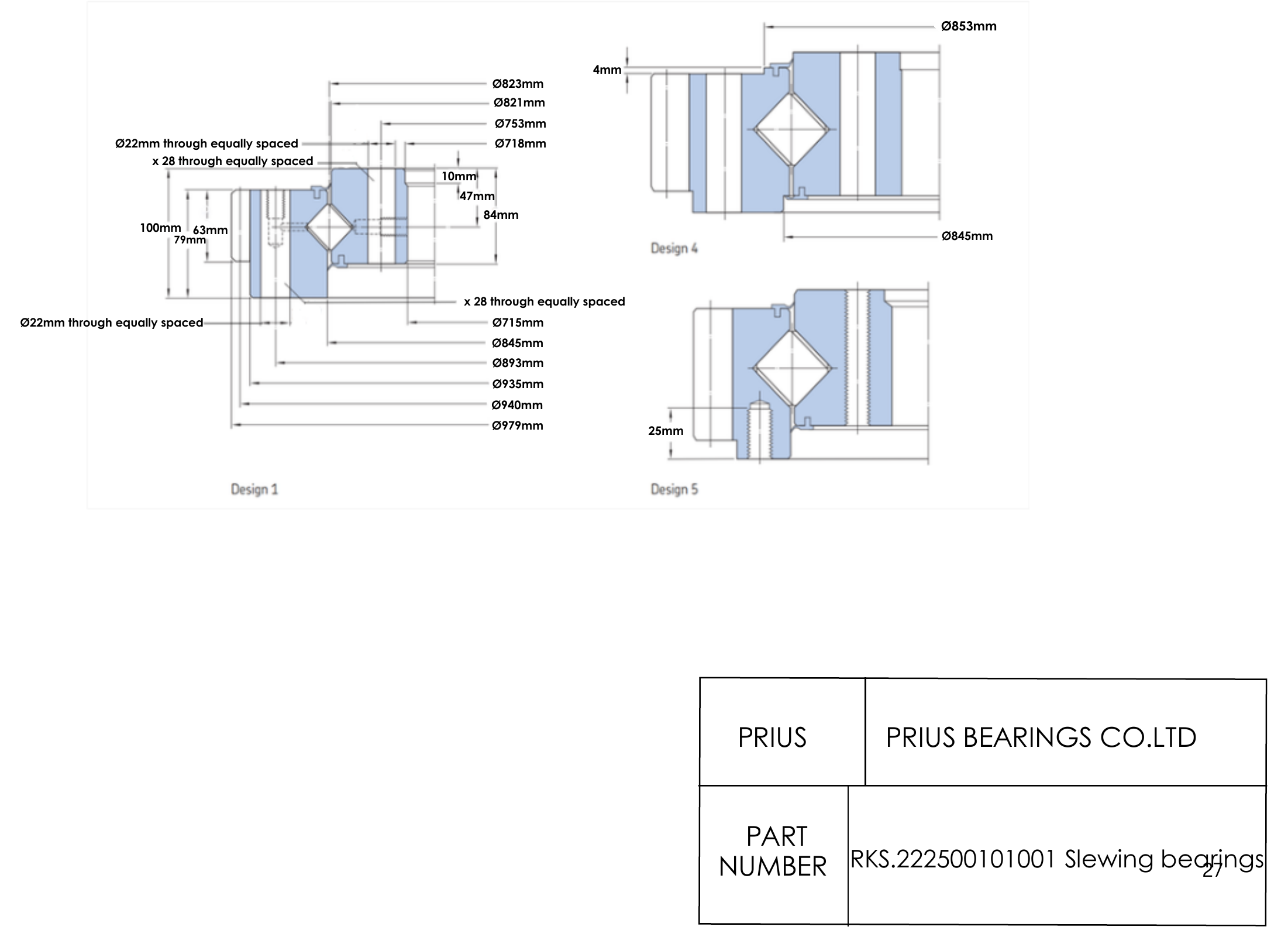 SKF RKS.222500101001 2D dimensional drawing PRIUS BEARINGS RKS.222500101001 2D dimensional drawing