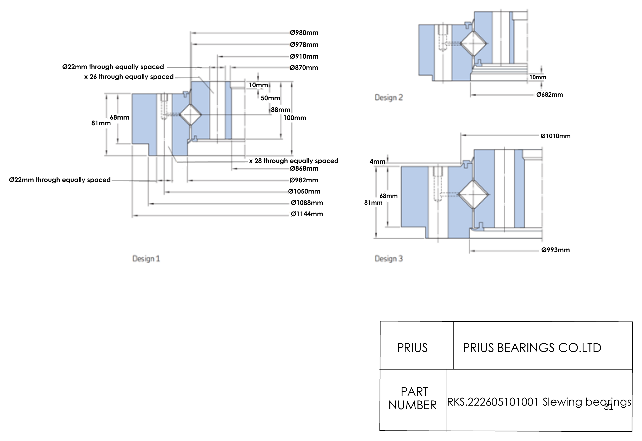 SKF RKS.222605101001 2D dimensional drawing PRIUS BEARINGS RKS.222605101001 2D dimensional drawing