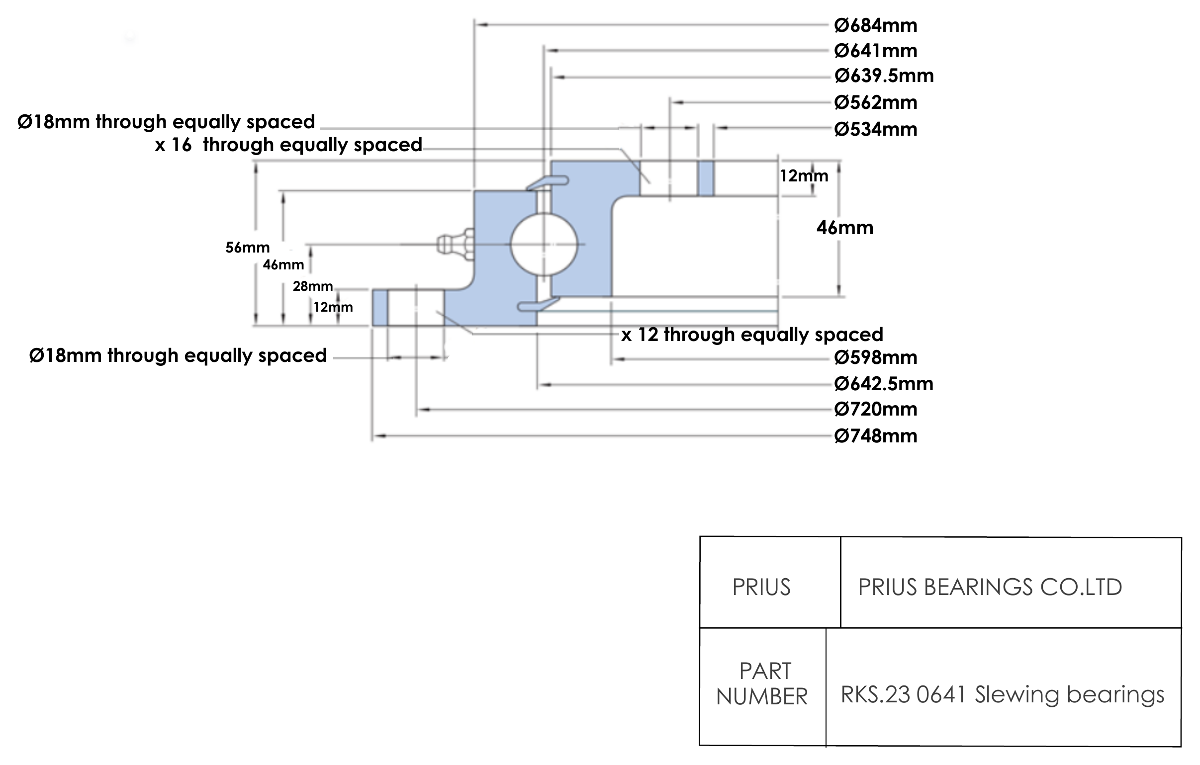 SKF RKS.23 0641 2D dimensional drawing PRIUS BEARINGS RKS.23 0641 2D dimensional drawing