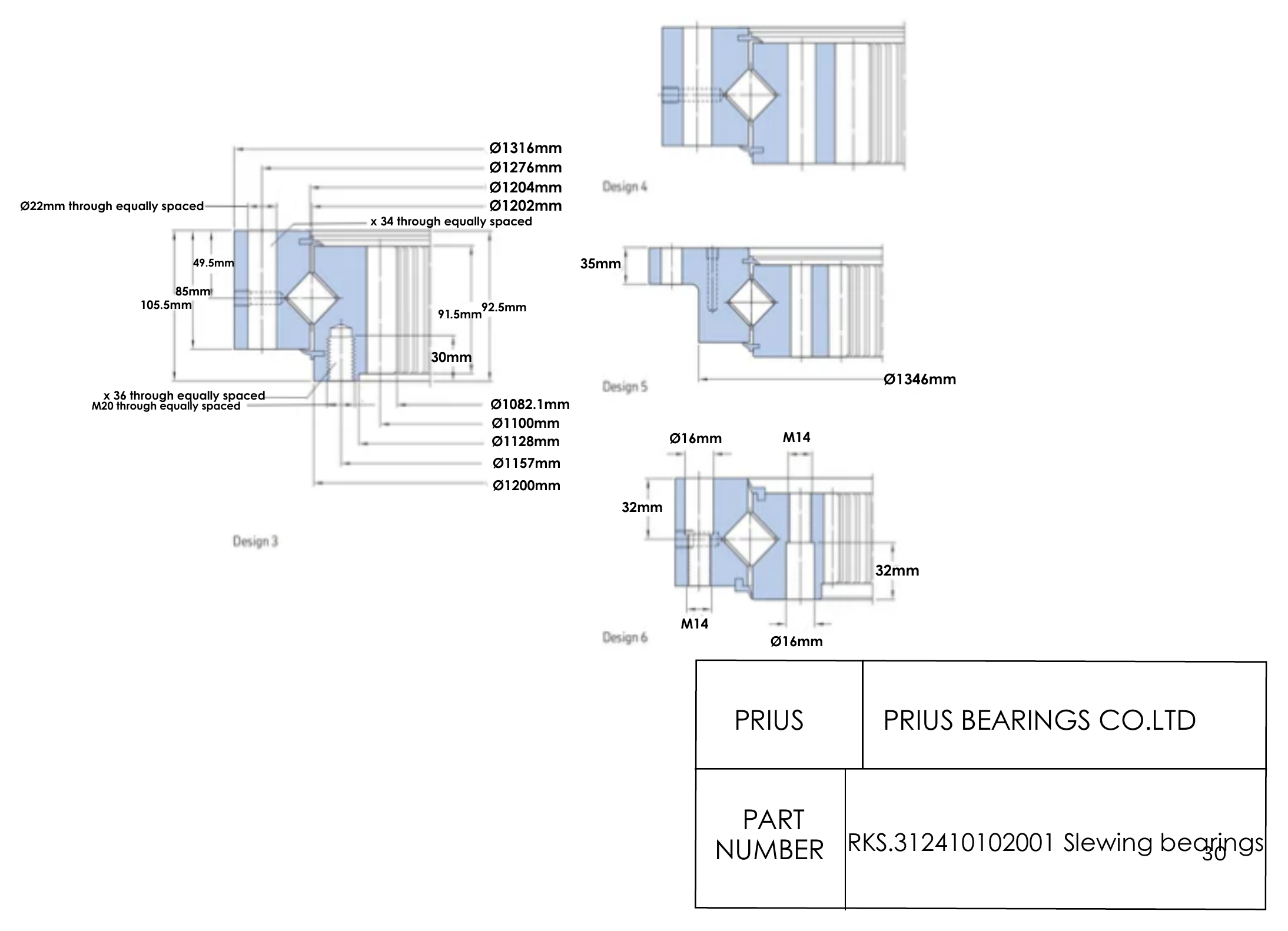 SKF RKS.312410102001 2D dimensional drawing PRIUS BEARINGS RKS.312410102001 2D dimensional drawing