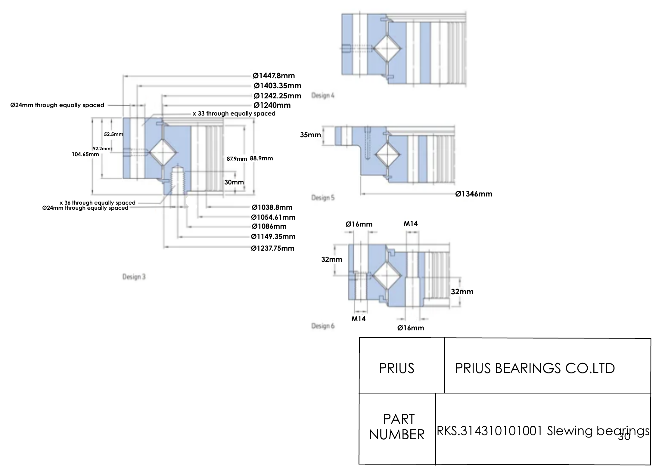 SKF RKS.314310101001 2D dimensional drawing PRIUS BEARINGS RKS.314310101001 2D dimensional drawing