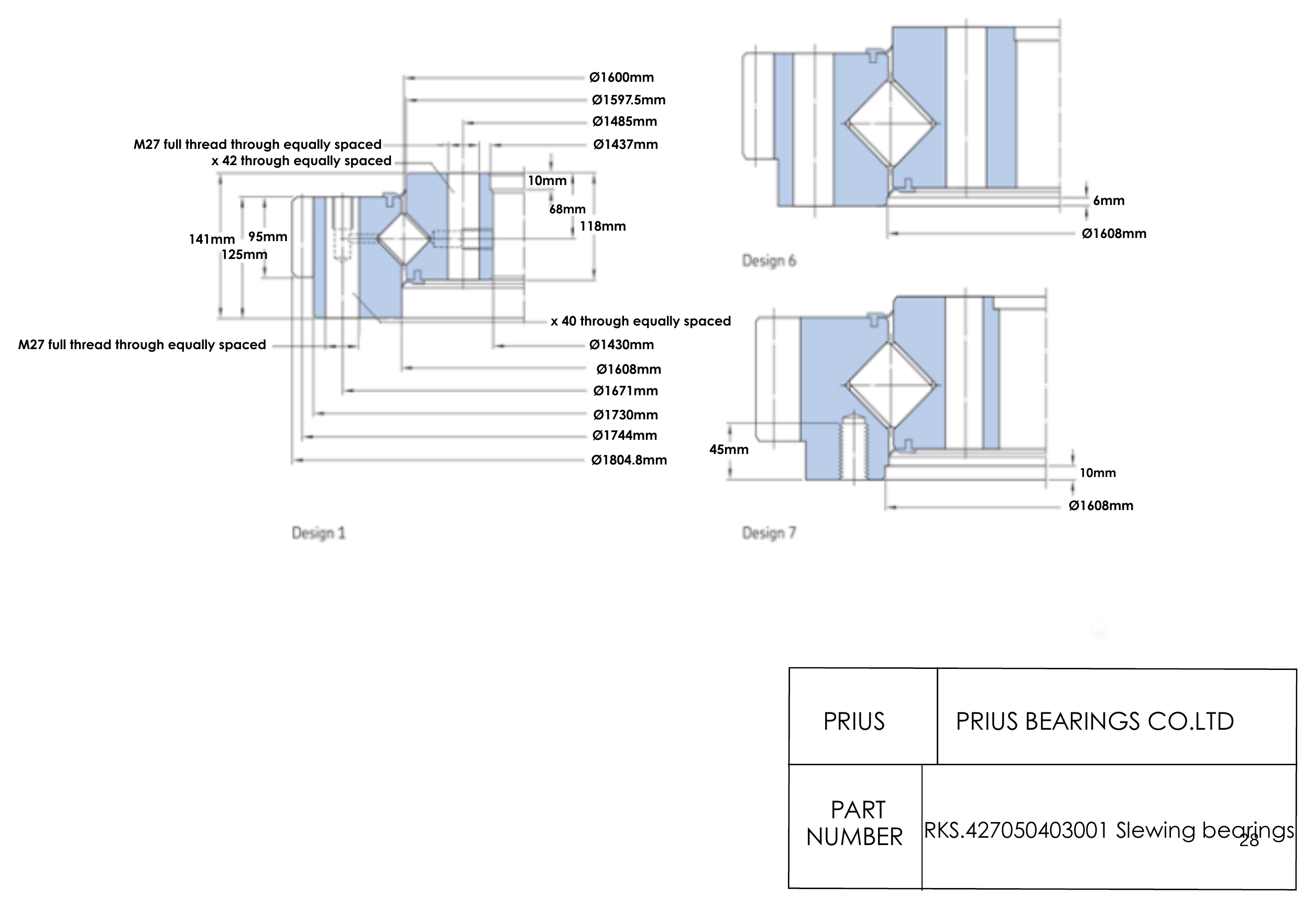 SKF RKS.427050403001 2D dimensional drawing PRIUS BEARINGS RKS.427050403001 2D dimensional drawing