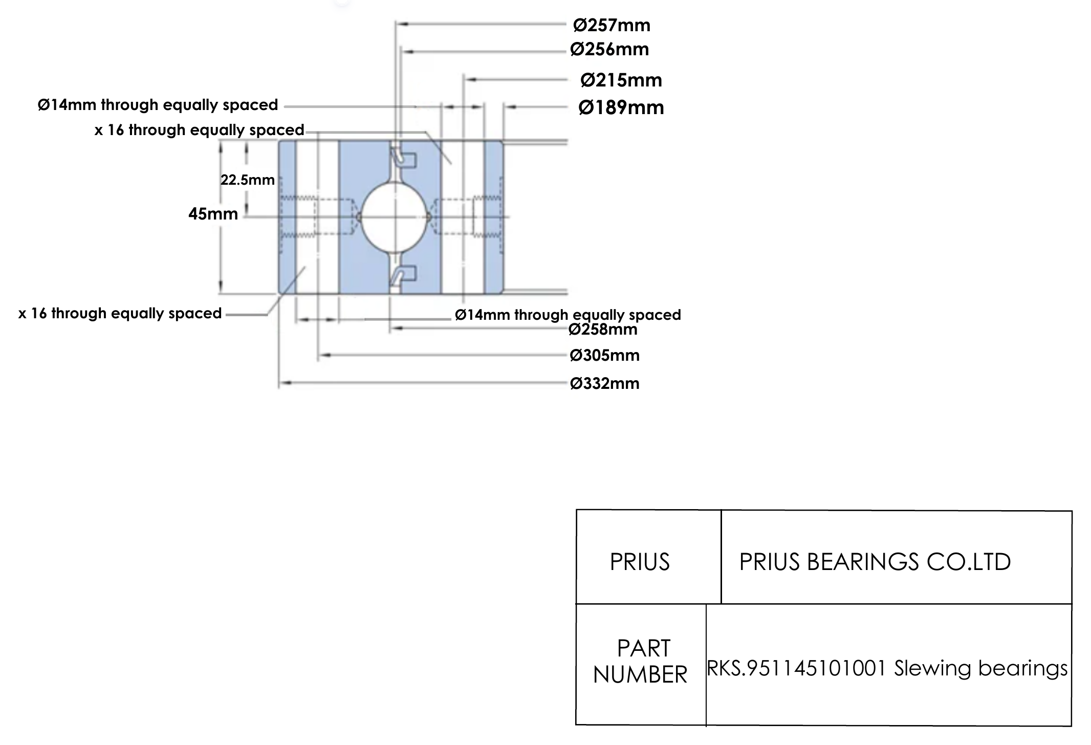 SKF RKS.951145101001 2D dimensional drawing PRIUS BEARINGS RKS.951145101001 2D dimensional drawing